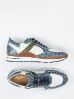 Galizio Torresi – Sneaker aus geprägtem Leder cremeweiß