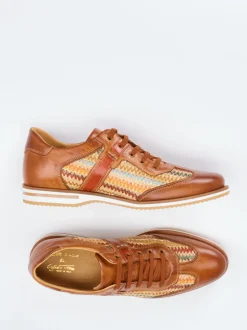 Galizio Torresi – Sneaker aus Kalbleder cognacfarben