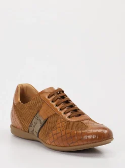 Galizio Torresi – Sneaker aus Kalbleder Cognacbraun