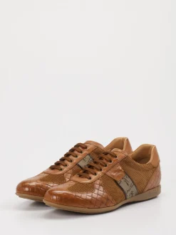 Galizio Torresi – Sneaker aus Kalbleder Cognacbraun