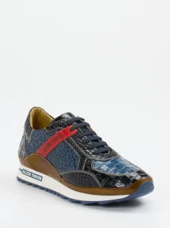 Galizio Torresi – Sneaker aus geprägtem Leder blau