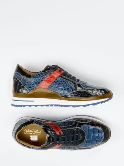 Galizio Torresi – Sneaker aus geprägtem Leder blau