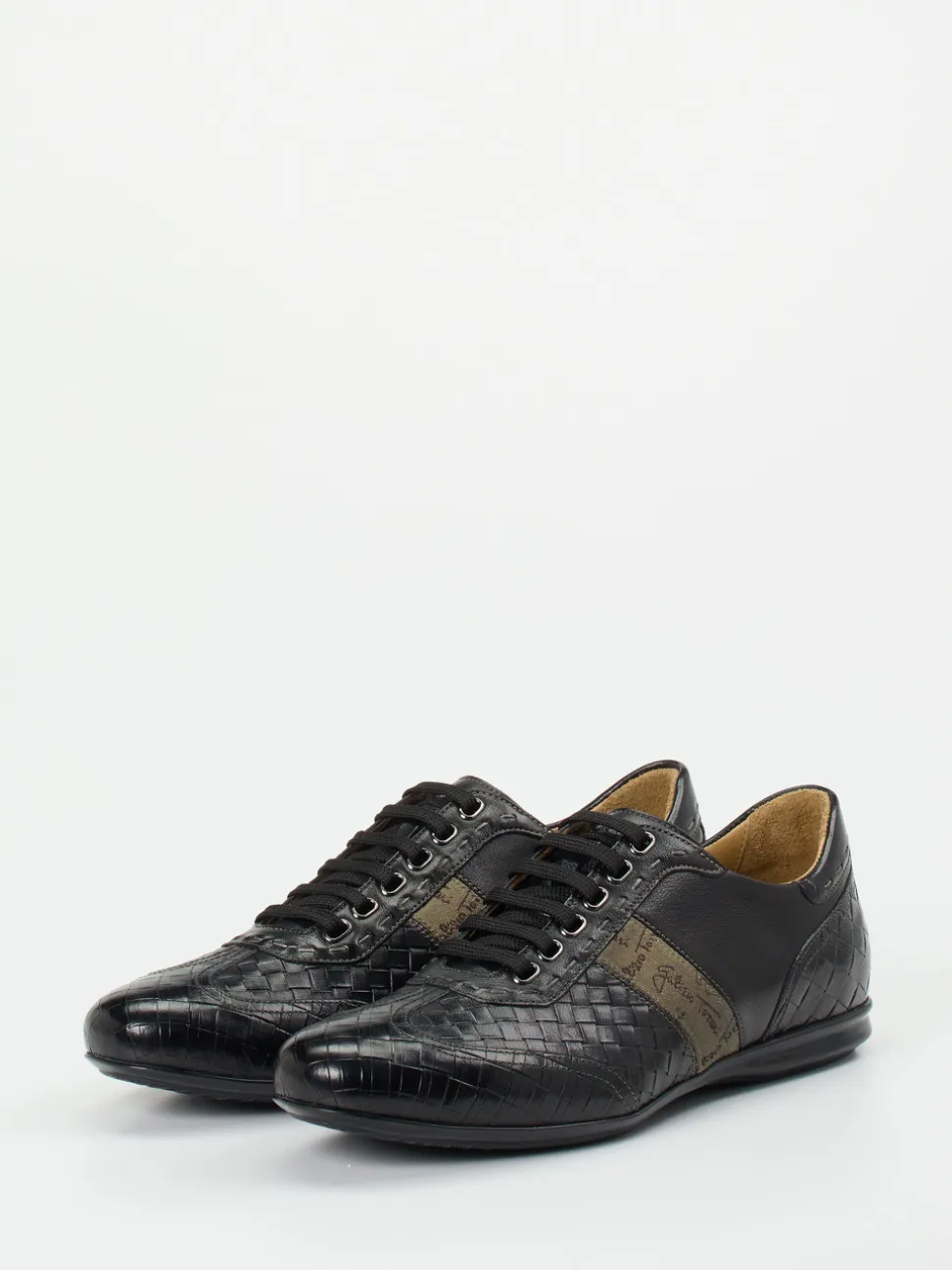 Galizio Torresi – Sneaker aus geprägtem Leder schwarz