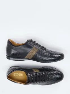 Galizio Torresi – Sneaker aus geprägtem Leder schwarz