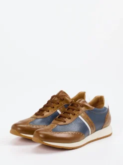 Galizio Torresi – Sneaker aus Kalbleder cognacblau