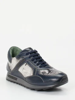 Galizio Torresi – Sneaker aus geprägtem Leder dunkelblau