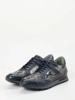 Galizio Torresi – Sneaker aus geprägtem Leder dunkelblau