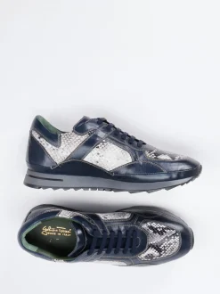 Galizio Torresi – Sneaker aus geprägtem Leder dunkelblau