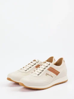 Galizio Torresi – Sneaker aus Leder und Canvas beige