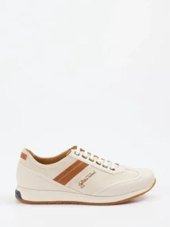 Galizio Torresi – Sneaker aus Leder und Canvas beige