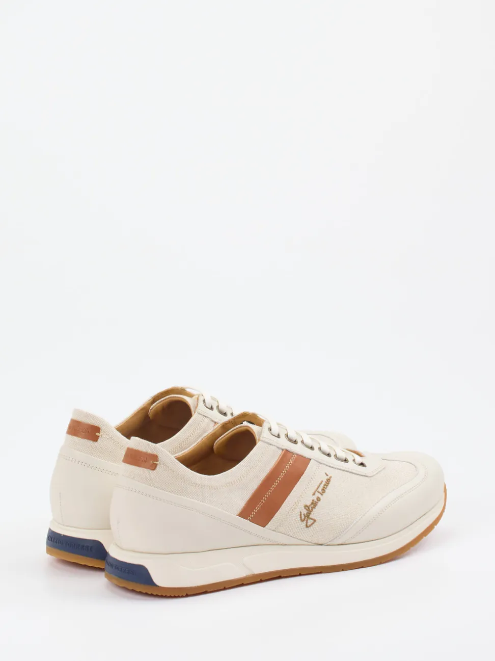 Galizio Torresi – Sneaker aus Leder und Canvas beige
