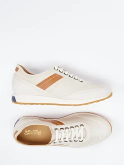 Galizio Torresi – Sneaker aus Leder und Canvas beige