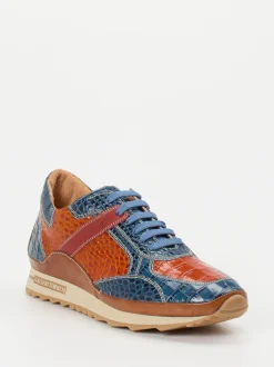 Galizio Torresi – Sneaker aus geprägtem Leder blau