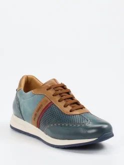 Galizio Torresi – Sneaker aus Leder-Mix in Petrol