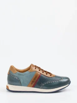 Galizio Torresi – Sneaker aus Leder-Mix in Petrol