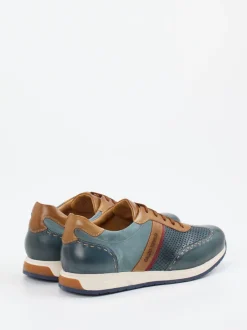Galizio Torresi – Sneaker aus Leder-Mix in Petrol