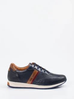 Galizio Torresi – Sneaker aus perforiertem Leder Dunkelblau