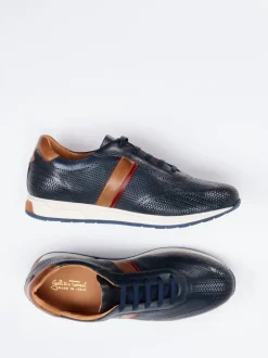 Galizio Torresi – Sneaker aus perforiertem Leder Dunkelblau