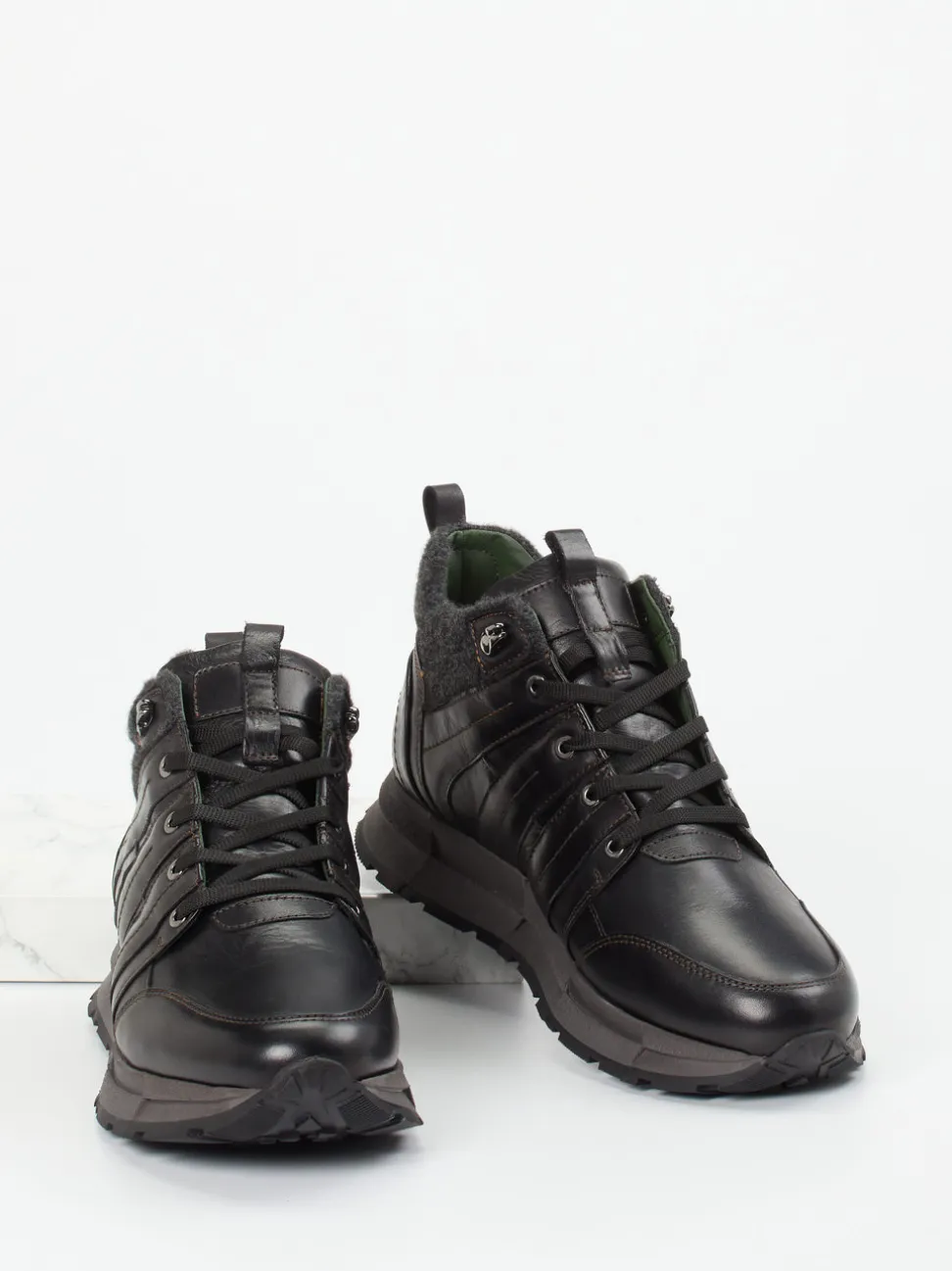 Galizio Torresi – Sneakerboots aus Kalbleder dunkelbraun