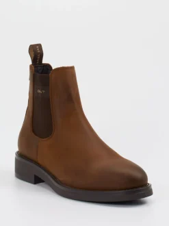 Gant – Chelsea Boots aus Kalbleder in Braun