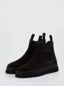 Gant – Chelsea Boots aus Veloursleder dunkelbraun