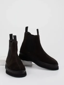 Gant – Chelsea Boots aus Veloursleder dunkelbraun