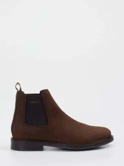 Gant – Chelsea Boots aus Veloursleder Dunkelbraun