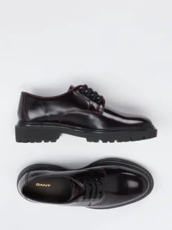 Gant – Derby-Schnürschuh aus Hochglanzleder Bordeaux