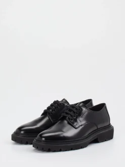 Gant – Derby-Schnürschuhe aus Hochglanzleder Schwarz