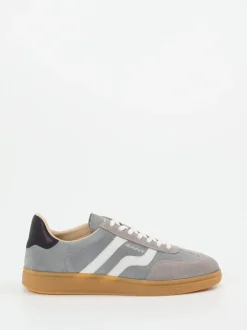Gant – Retro-Sneaker aus Veloursleder graublau