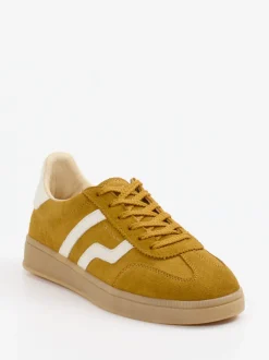 Gant – Retro-Sneaker aus Veloursleder senfgelb