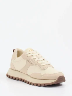 Gant – Retro-Sneaker aus Veloursleder und Textil beige