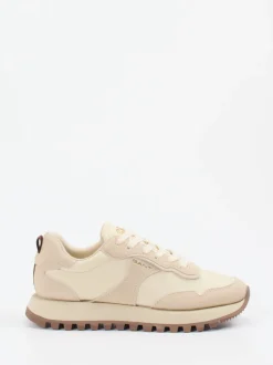 Gant – Retro-Sneaker aus Veloursleder und Textil beige