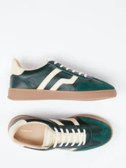 Gant – Retro-Sneaker aus Velour/Leder in Grün