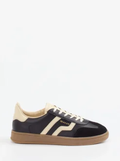 Gant – Retro-Sneaker aus Velours- und Glattleder Schwarz