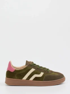 Gant – Retro-Sneaker aus Veloursleder olivgrün