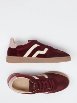 Gant – Retro-Sneaker aus Veloursleder bordeauxrot