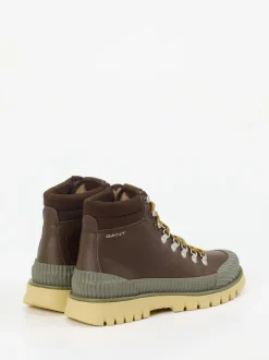 Gant – Schnürboots aus Fettleder in Braun