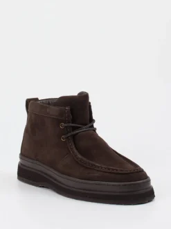 Gant – Schnürboots aus Veloursleder dunkelbraun
