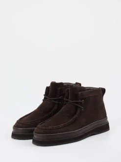 Gant – Schnürboots aus Veloursleder dunkelbraun