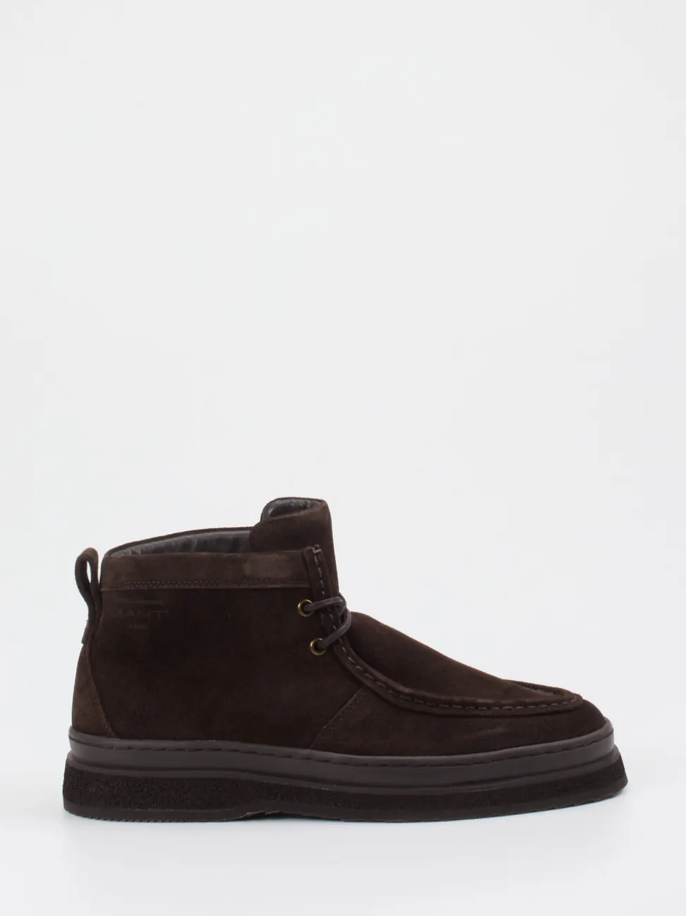 Gant – Schnürboots aus Veloursleder dunkelbraun