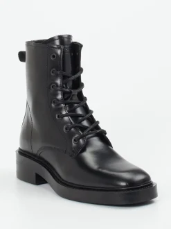 Gant – Schnürstiefelette aus Leder in Schwarz