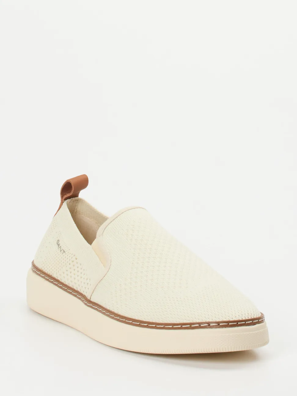 Gant – Slip-On Sneaker aus gestricktem Textil cremeweiß