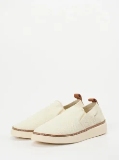 Gant – Slip-On Sneaker aus gestricktem Textil cremeweiß