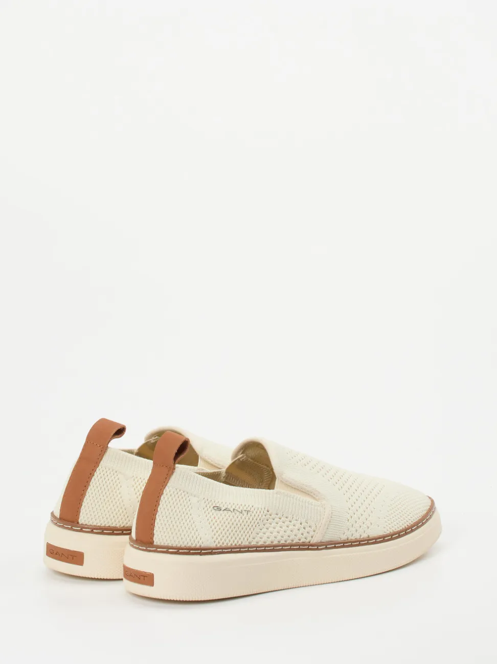 Gant – Slip-On Sneaker aus gestricktem Textil cremeweiß
