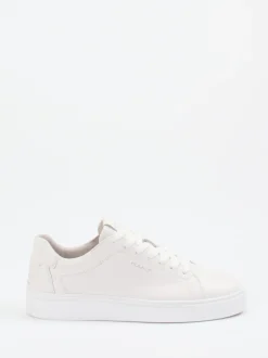 Gant – Sneaker aus Kalbleder Off-White mit Kontrastsohle