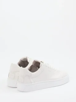 Gant – Sneaker aus Kalbleder Off-White mit Kontrastsohle