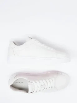 Gant – Sneaker aus Kalbleder Off-White mit Kontrastsohle