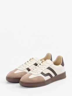 Gant – Sneaker aus Velour- und Glattleder cremeweiß