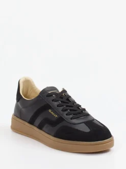 Gant – Sneaker aus Velour/Leder in Schwarz